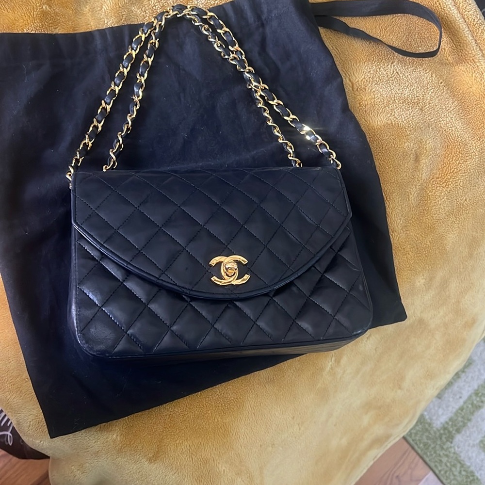 Chanel Black Quilted Leather Chain Bag